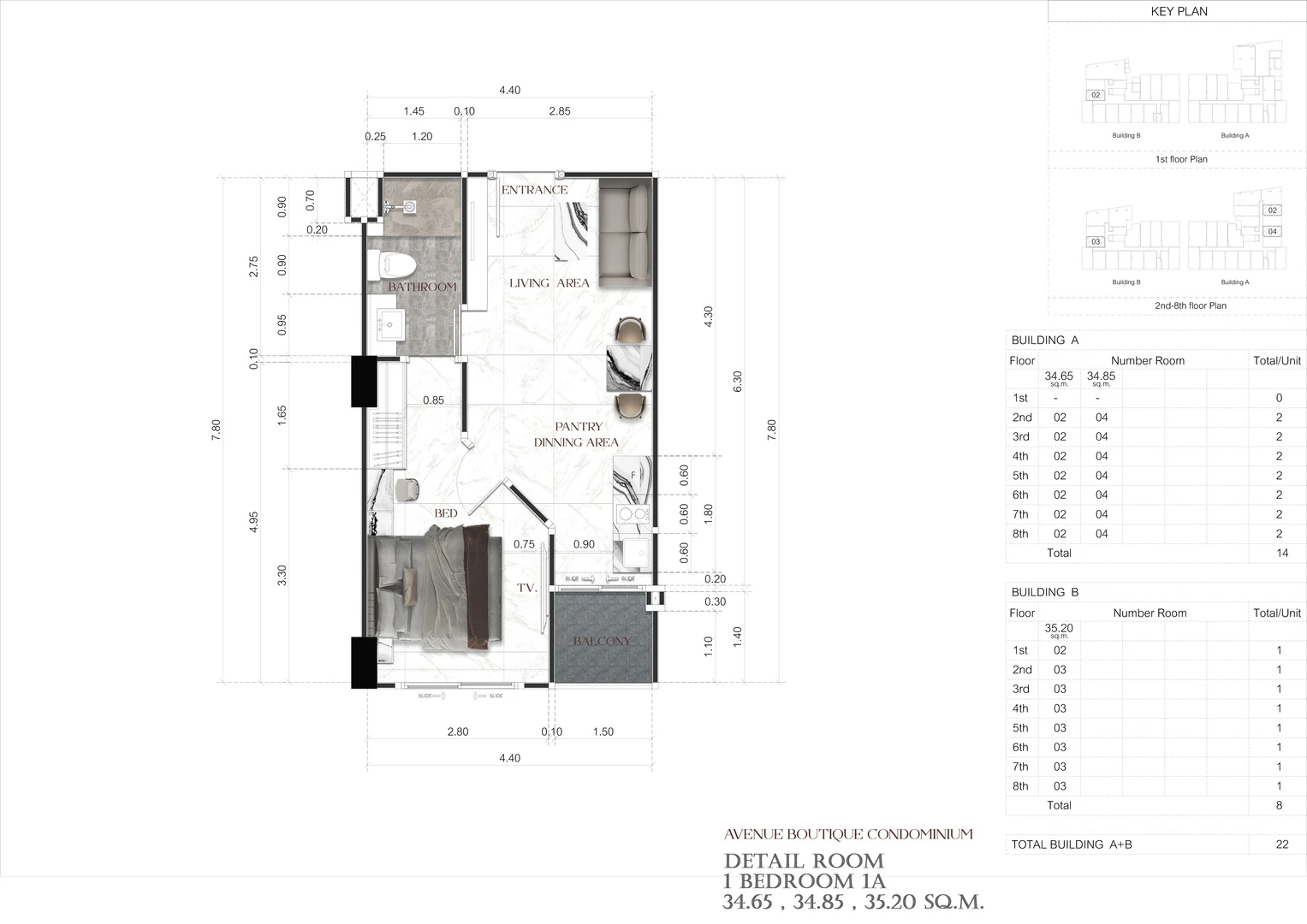 1 Bedroom 1A Large