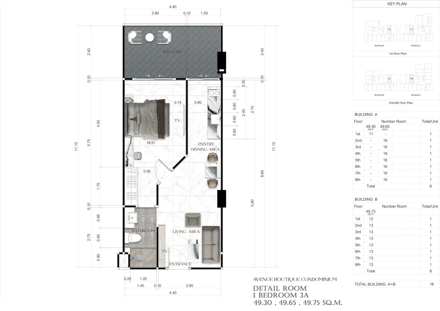 1 Bedroom 3A Large