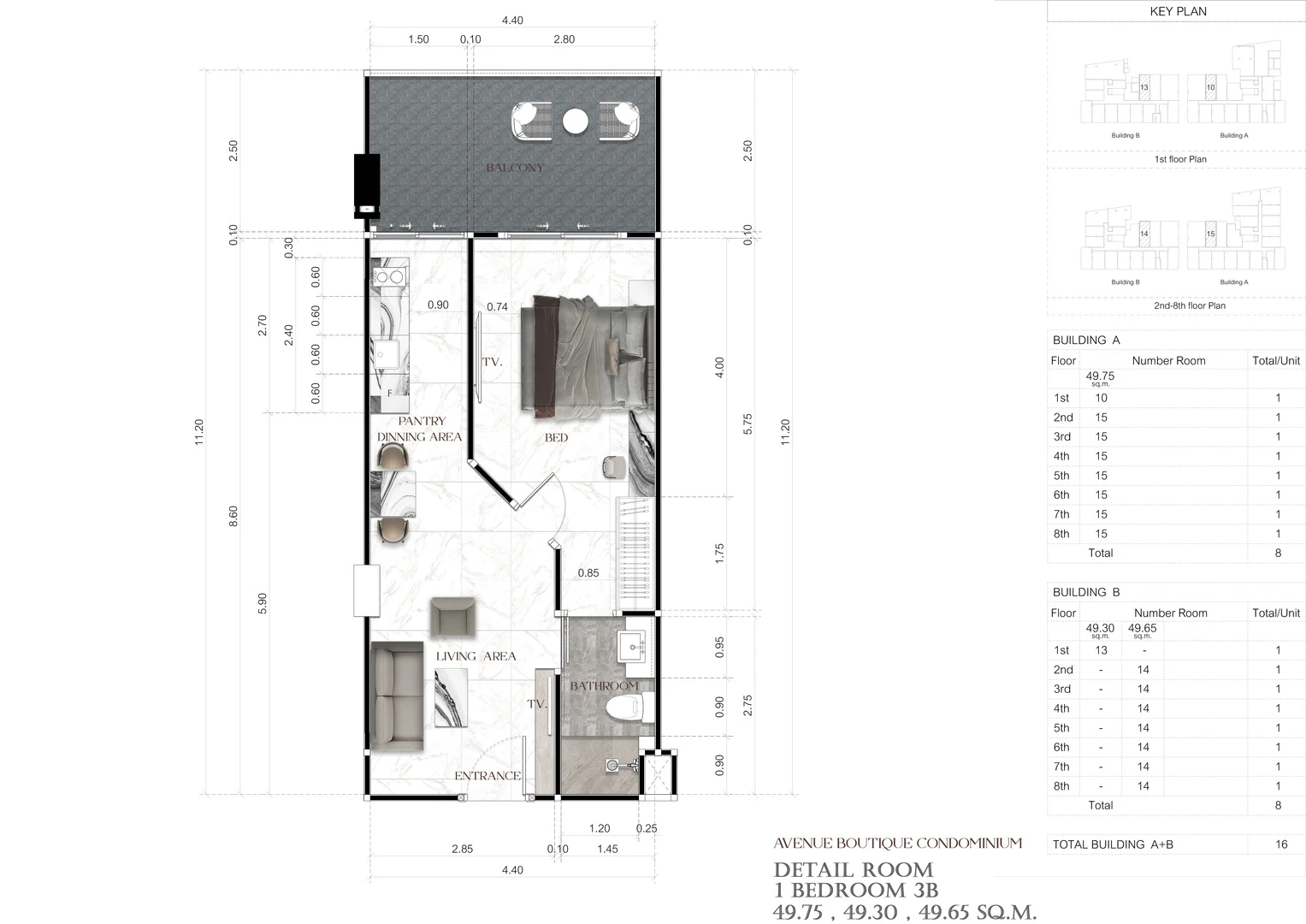 1 Bedroom 3B Large